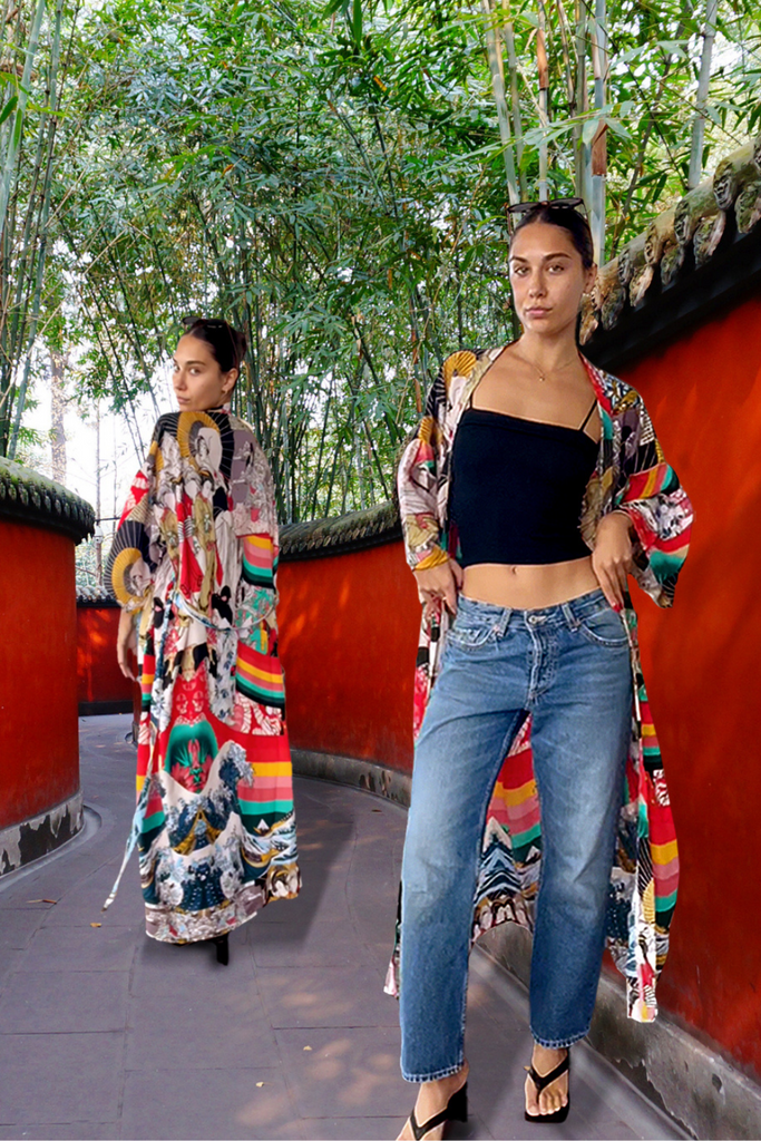 Casual kimonos
Kimono tops
Stylish kimonos
Resort wear
Luxury resort clothing
Beach outfits
Summer vacation fashion
Tropical attire
Designer resort wear
Cruise wear
Boho resort dresses