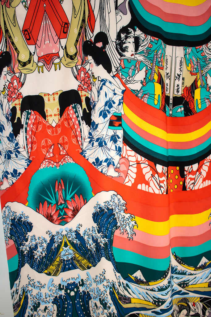 Resort casual clothing
Vacation wardrobe
Beach cover-ups
Lightweight resort wear
Tropical print dresses
Bold prints
Statement clothing
Women's dresses
Bohemian fashion
Vintage-inspired
Retro style